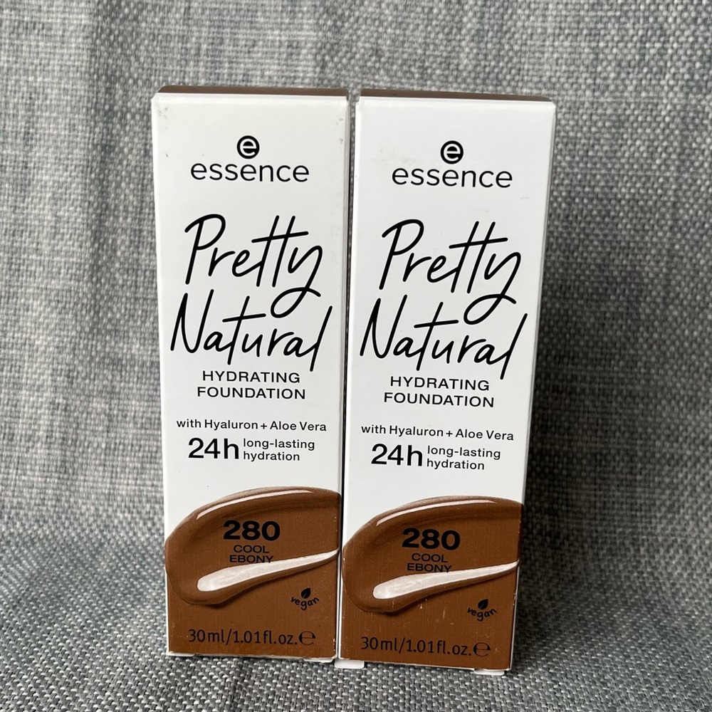 Essence Pretty Natural Hydrating Foundation 2 Pack 280 Cool Ebony